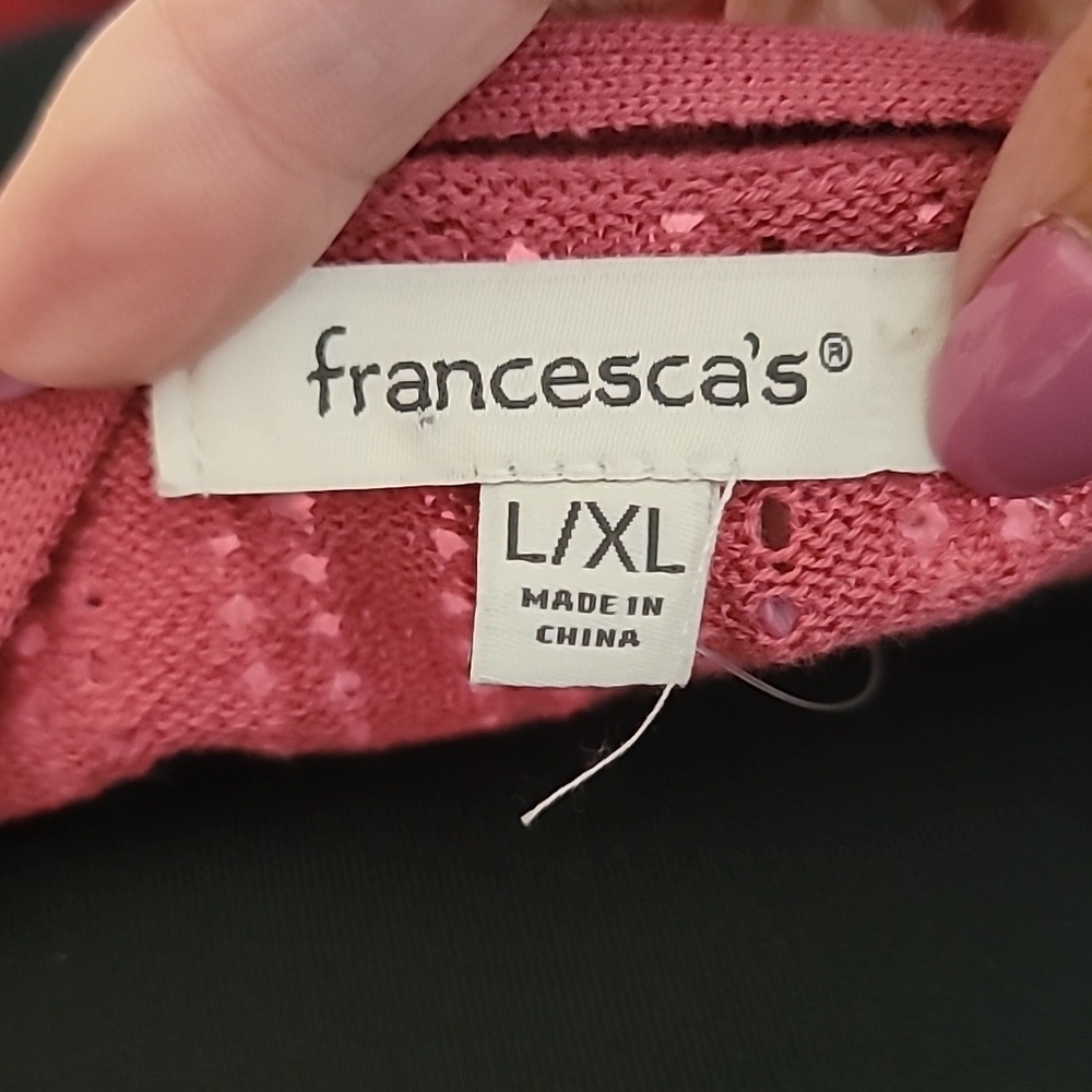 Francesca's Collections Pink Knit Sweater Shrug - Picture 2 of 7